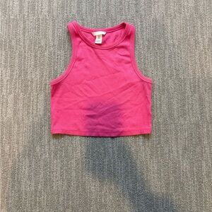 Pink Ribbed Tank Top